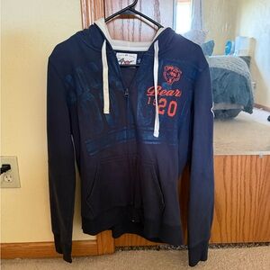 Navy Blue zip Chicago bears hoodie